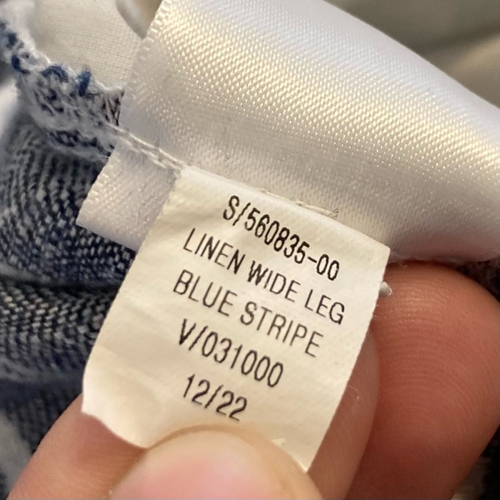 Nwot Old Navy Blue High-Waisted Striped Linen-Blend Wide-Leg Pants XXL Tall - Picture 6 of 10